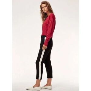 Aritzia Wilfred Darontal Pants Crepe Pants with Side Stripe